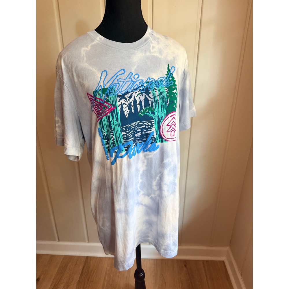 Parks Project National Parks Tie Dye Graphic T-Shirt Blue White Mens Large L